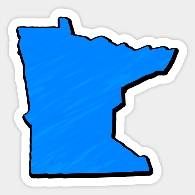 Bright Blue Minnesota Outline Sticker by Mookle